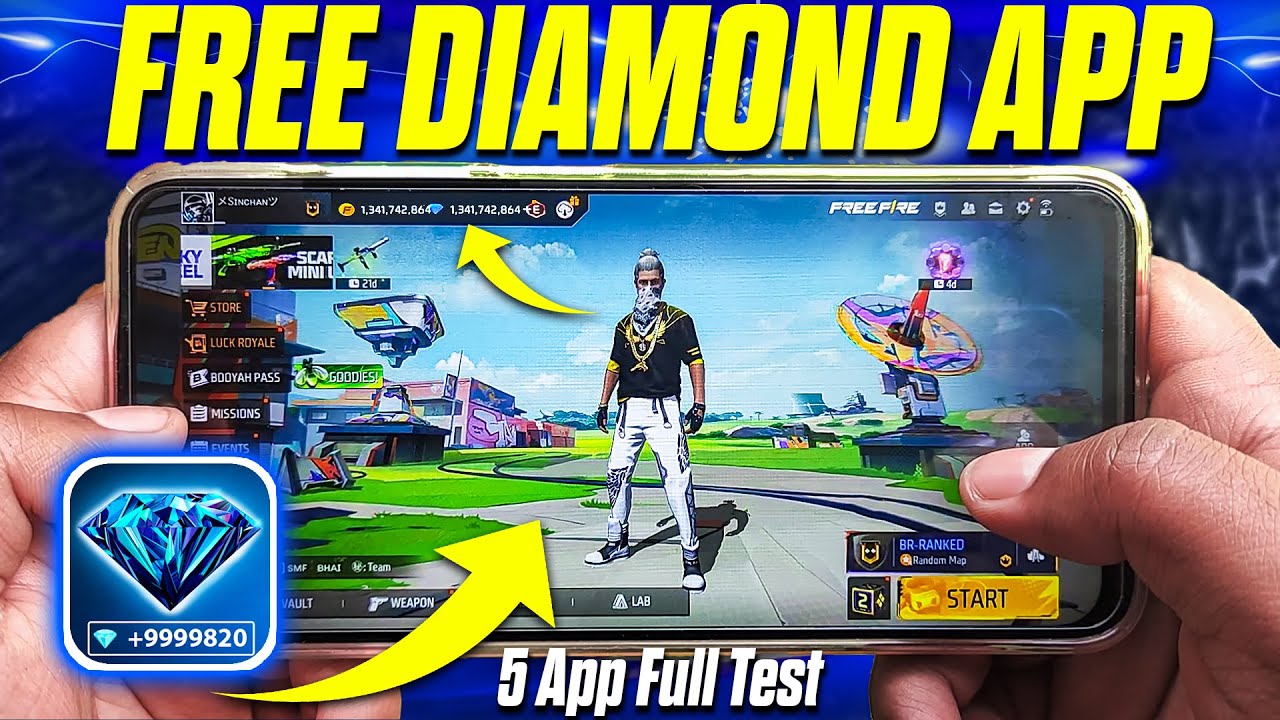 Using Free Diamonds App in Free Fire From Play Store!