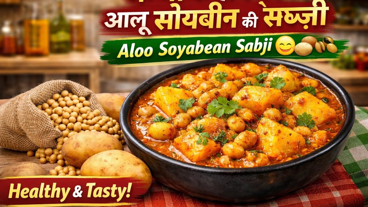 मम्मी के हाथ की आलू सोयाबीन की सब्ज़ी 😋🥔🫘 | Aloo Soybean Sabji Recipe | Healthy & Tasty