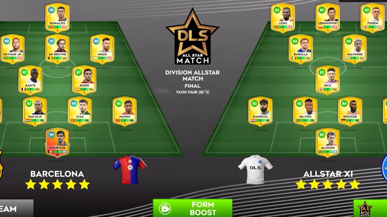 Barcelona vs Allstar XI super exiting match🔥| dls25 gameplay 4k graphics