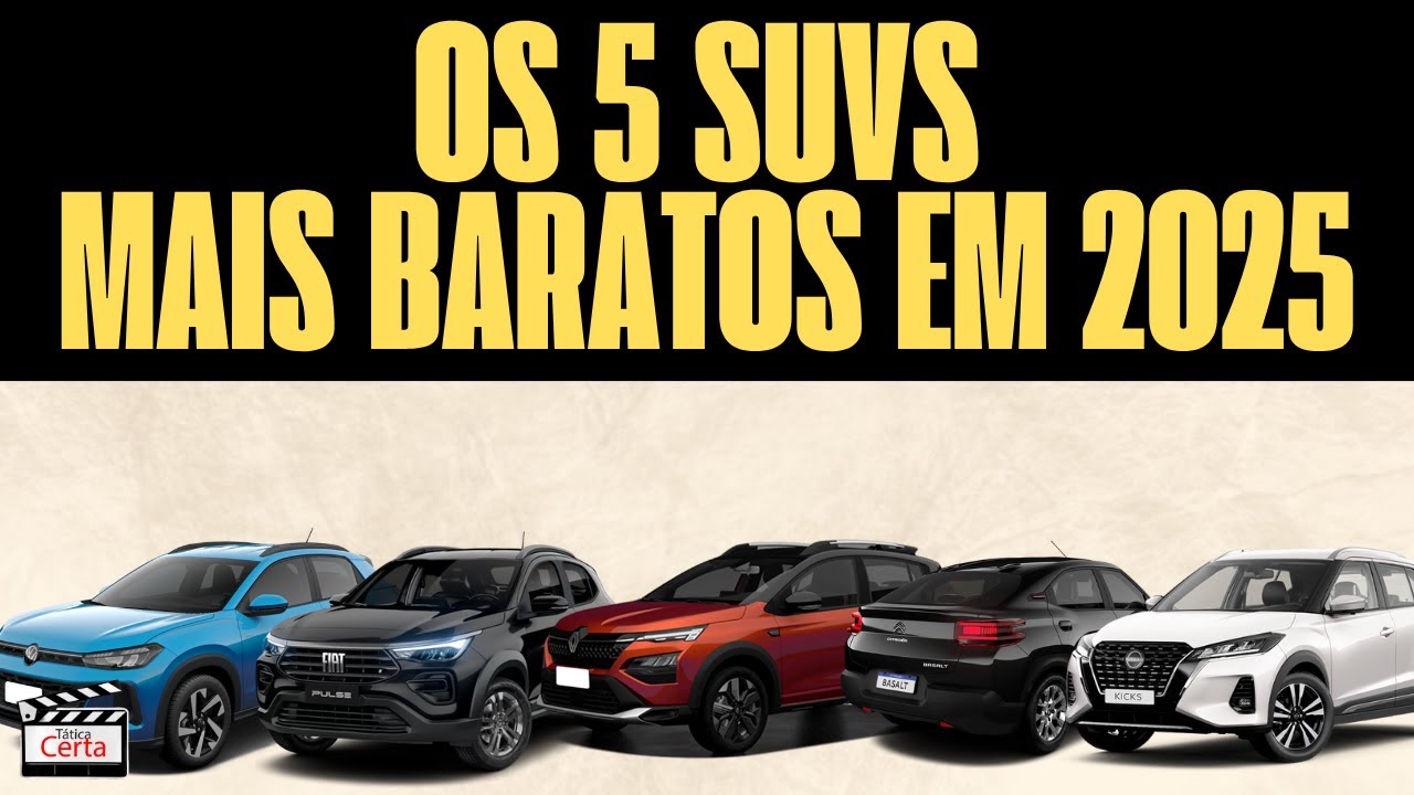 🚨TOP 5 SUVS ZERO KM Mais Baratos do Brasil em 2025 REVELADO: Tem UM por MENOS de R$100 MIL!