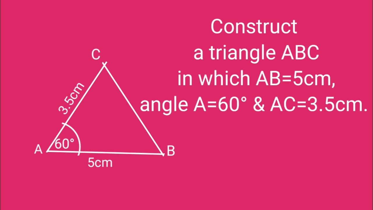 How to construct a triangle ABC in which AB=5cm, angle A=60° and AC=3.5cm.@SHSIRCLASSES.