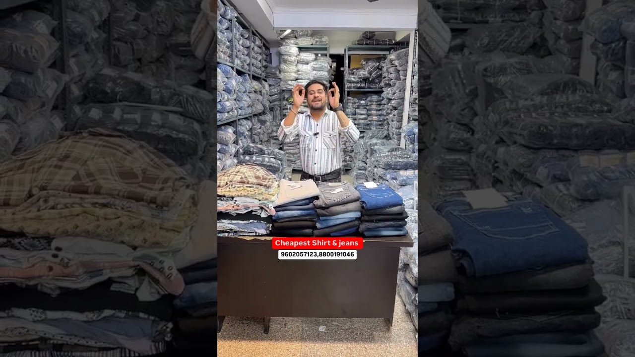 Jeans Shirt Wholesale Market in Tank Road Delhi #jeansmarket #shirtmarket