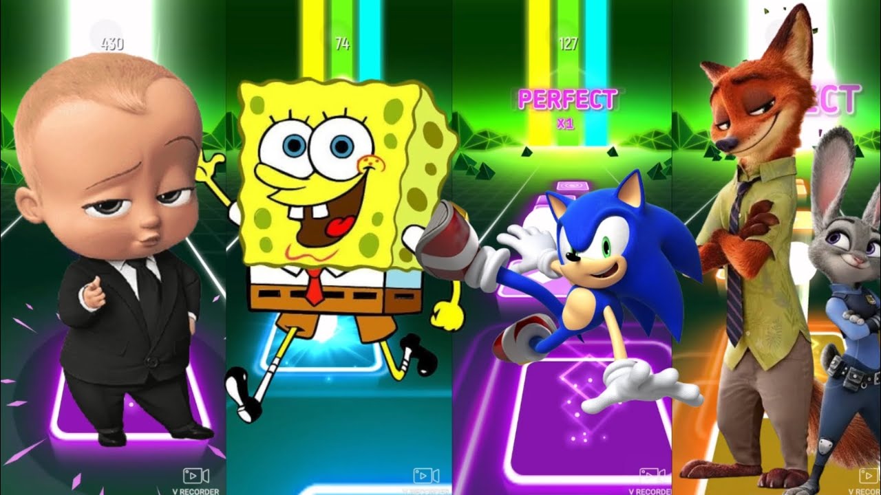 What happens when legendary cartoon characters take on an impossible Tiles Hop challenge? 😱