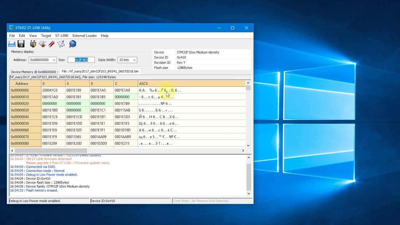Прошивка STM32 с помощью ST Link программатора под Windows