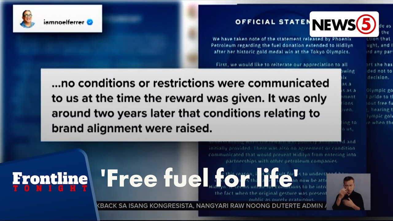 Manager ni Hidilyn Diaz, muling sumagot sa isyu ng ‘free fuel for life’ | Frontline Tonight