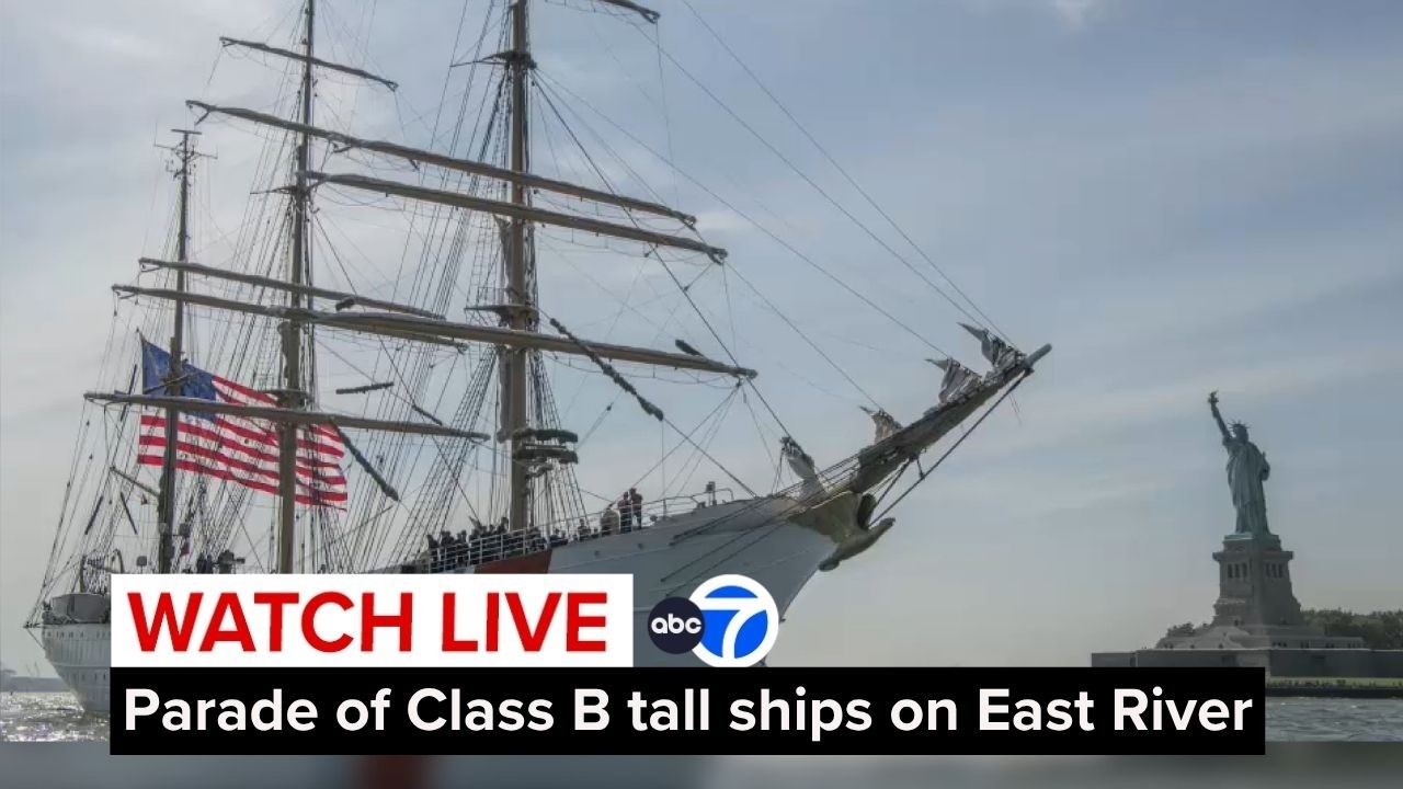 LIVE | Parade of class B tall ships on New York City's East River