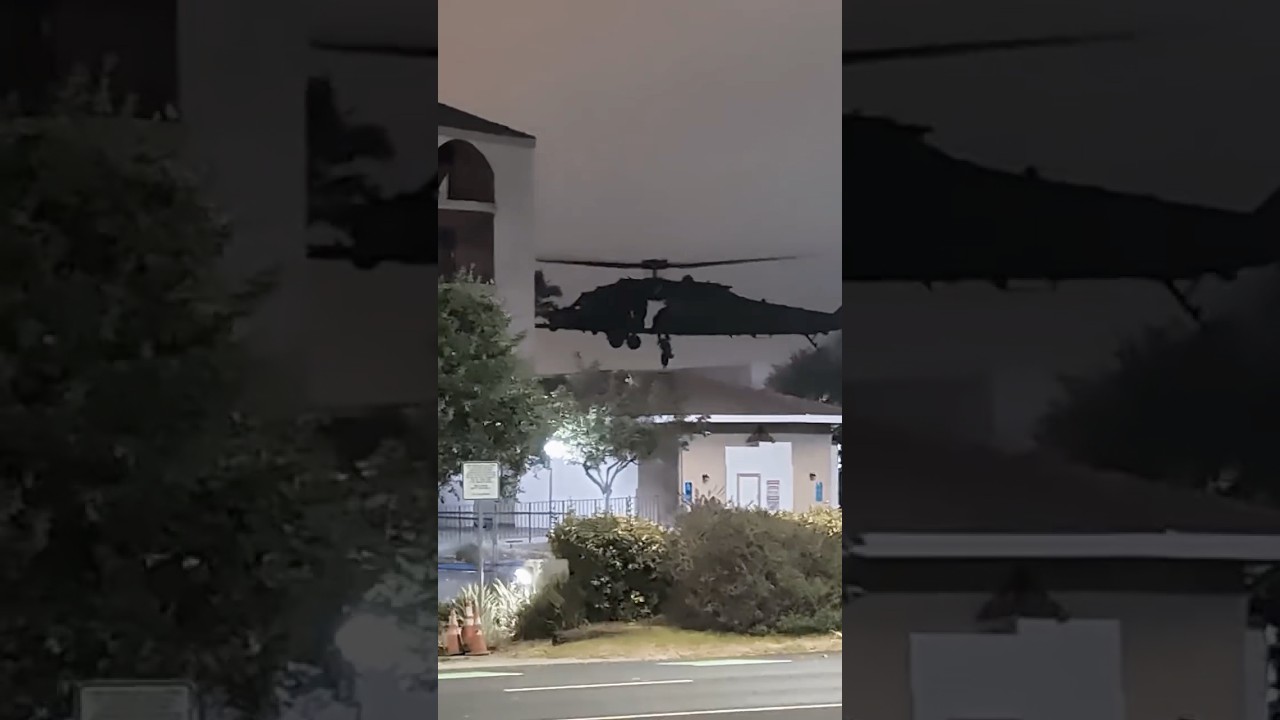 Delta Force, 24th STS & Night Stalkers Execute Air Assault Training Over Long Beach, California.