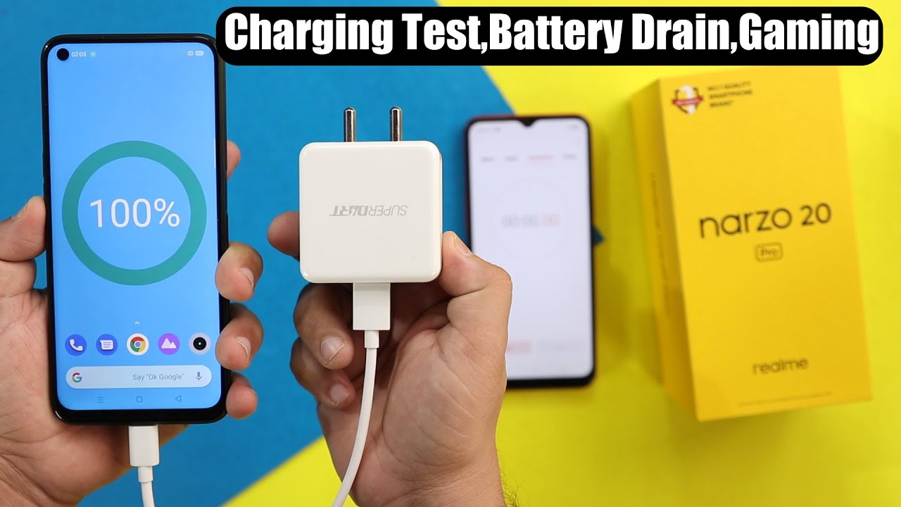 Realme Narzo 20 Pro Battery Charging(65w),Battery Drain & Helio G95 Gaming Test I