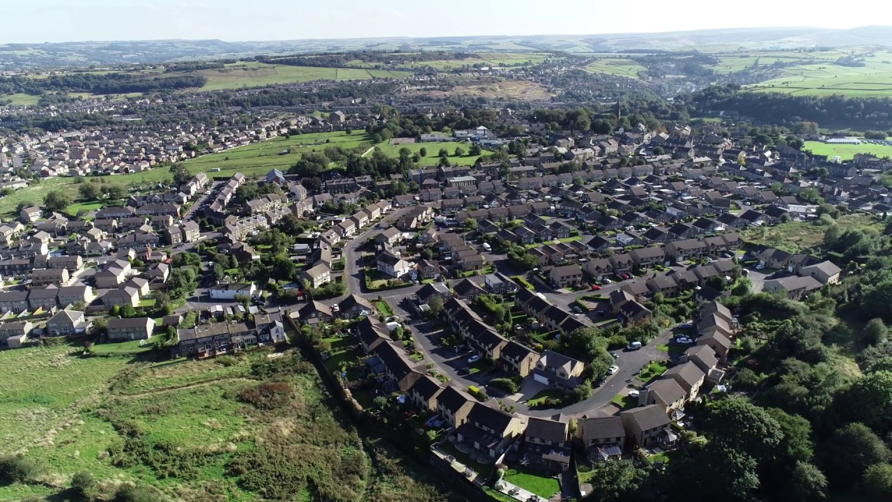 Golcar 4K Drone 19 Sept 19 from Bunny Wood (1a)