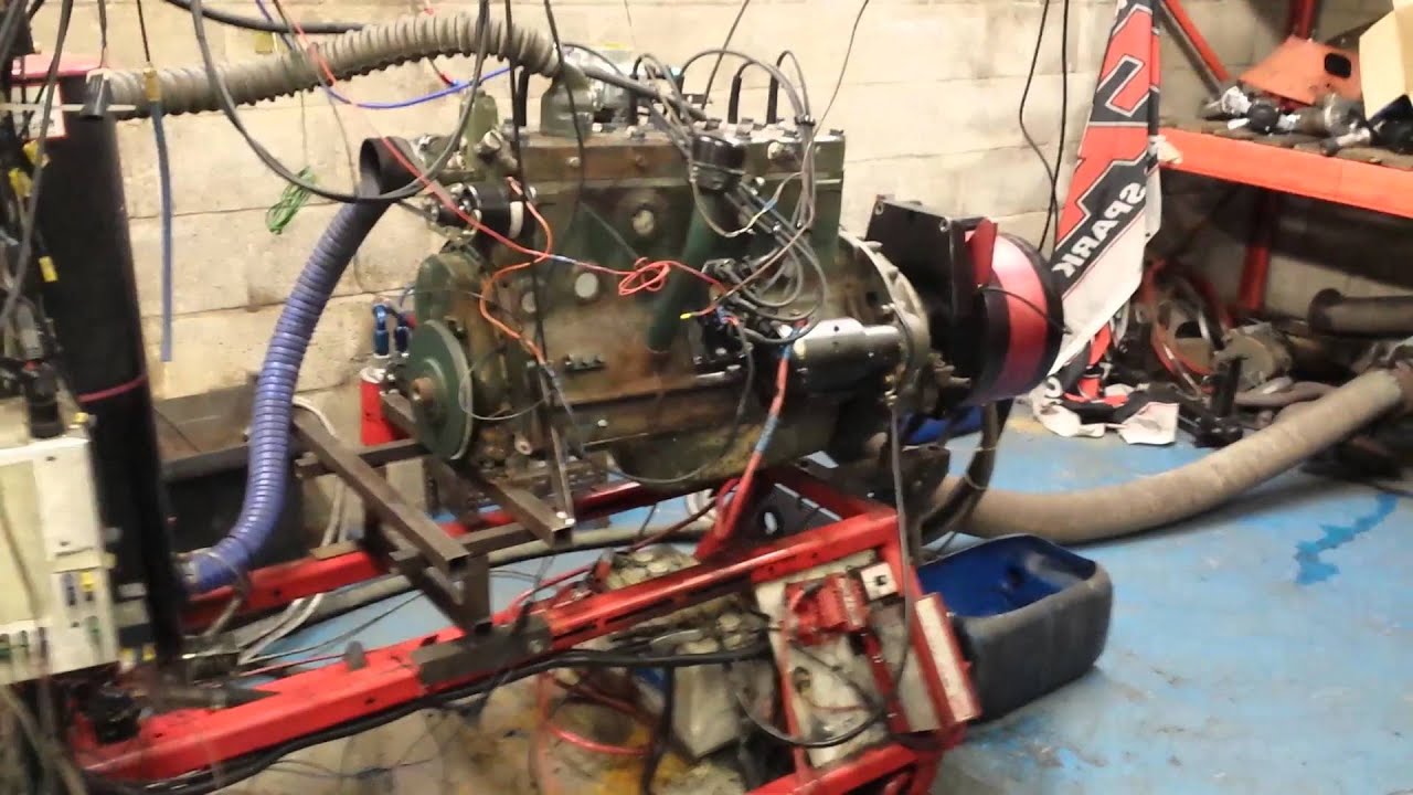 1940 Studebaker sidevalve engine on Land and Sea engine dyno