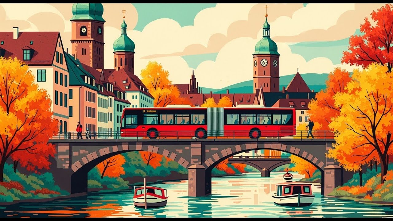 Nürnberg Ambiance: Smooth Blues songs and Calm River Flow and Autumn Leaves, Background for Relaxing