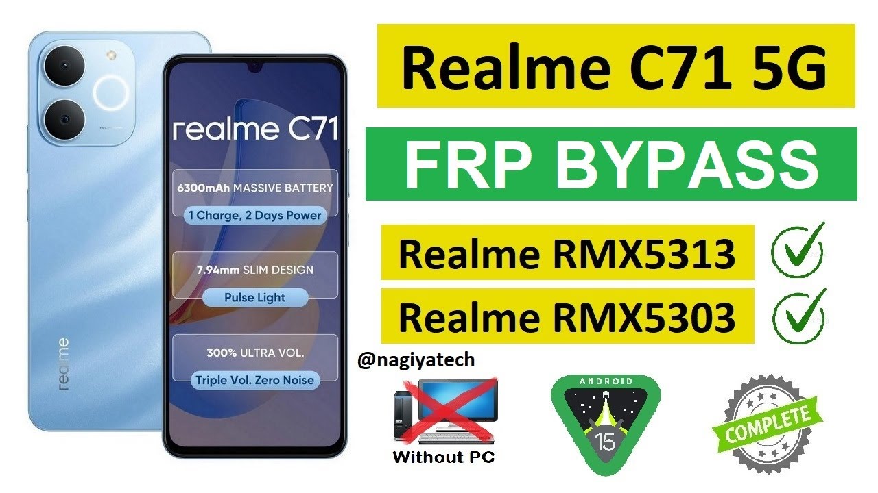 Realme C71 5G FRP Bypass | Google Account Remove | New Trick 2026 | Realme RMX5303, RMX5313 | 2026