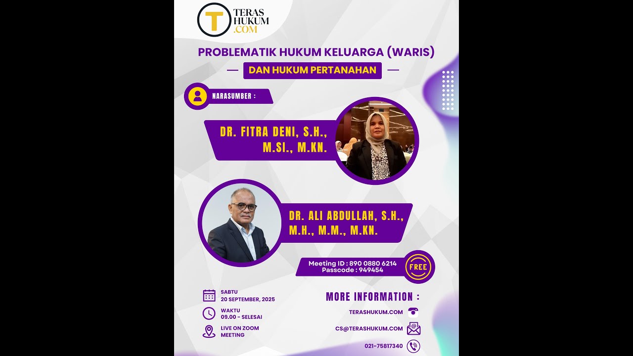 Teras Hukum 20 Oktober 2025_Problematik Hukum Keluarga (Waris) dan Hukum Pertanahan