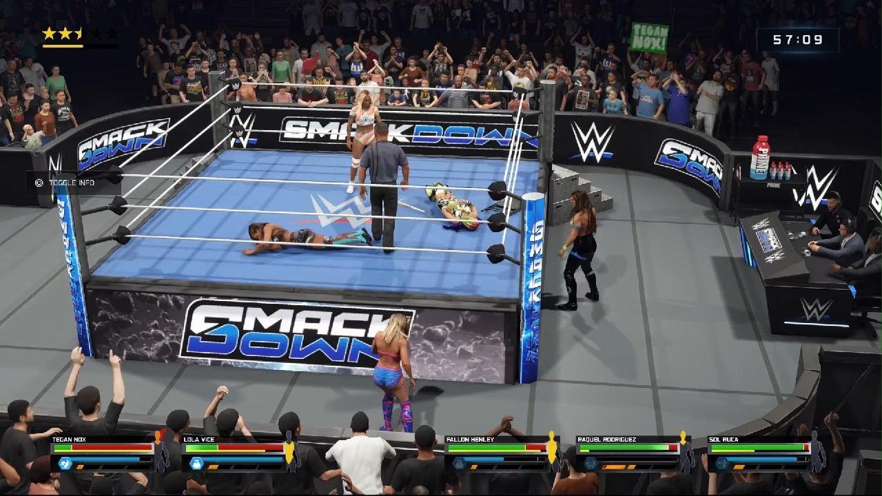 WWE 2K25_5 women elimination match.