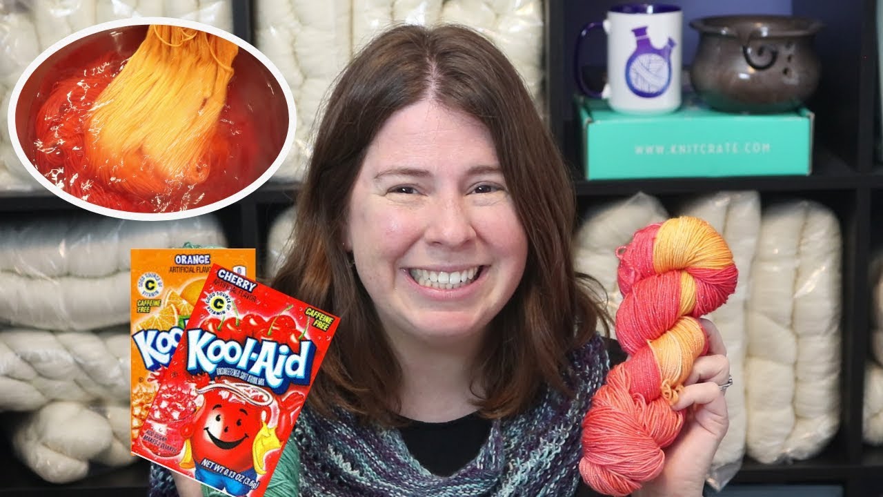 Dyepot Weekly #197 - Dip Dyeing Yarn in Two Flavors of KoolAid - A Great Beginner's Project!
