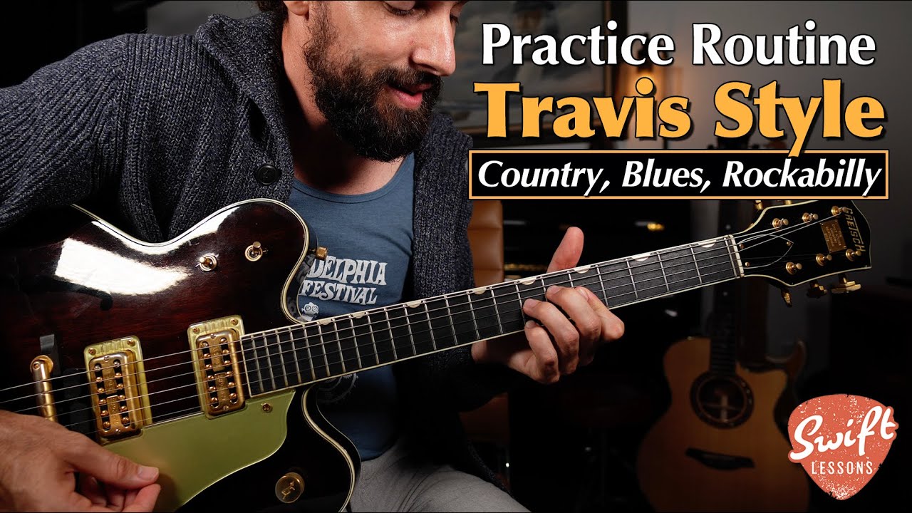 Travis Picking Practice Routine - Play By Yourself - Rockabilly, Country-Blues Guitar Lesson