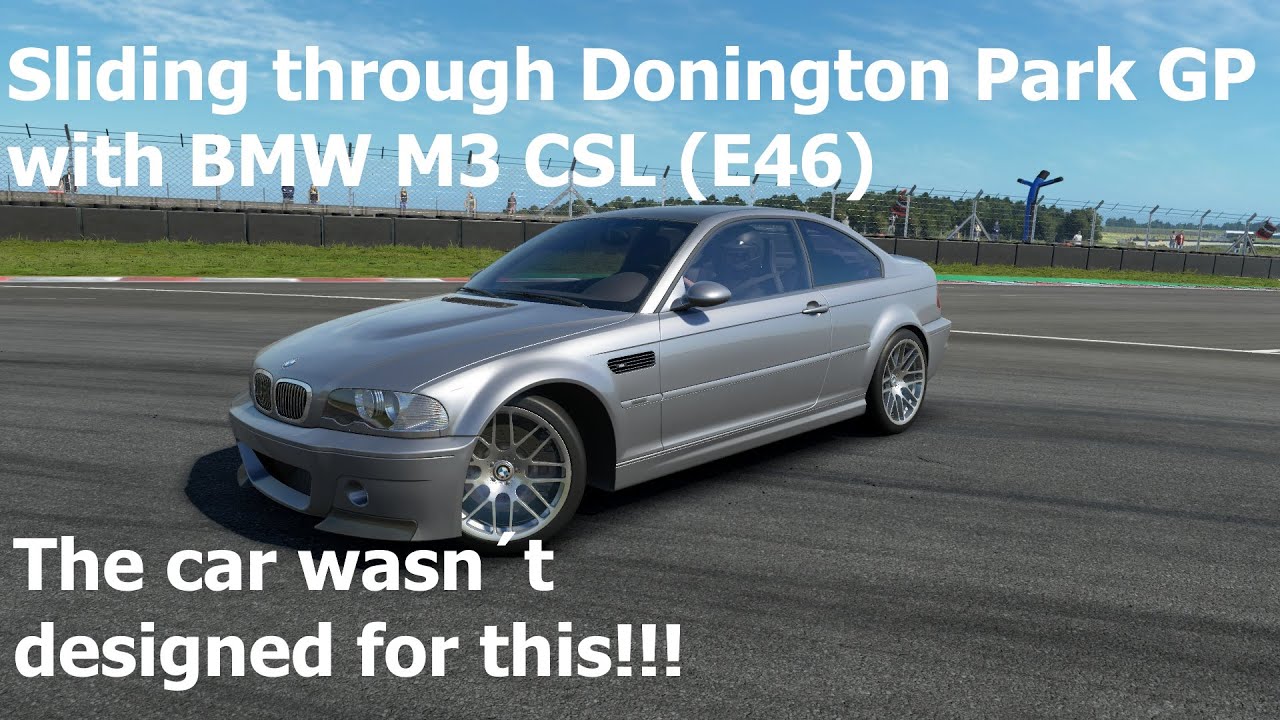 AC EVO (0.41): Just sliding at Donington Park GP with E46 BMW M3 CSL
