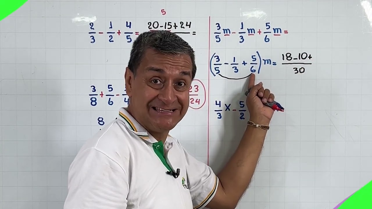 SUMA DE FRACCIONES HETEROGÉNEAS APLICADA AL ALGEBRA