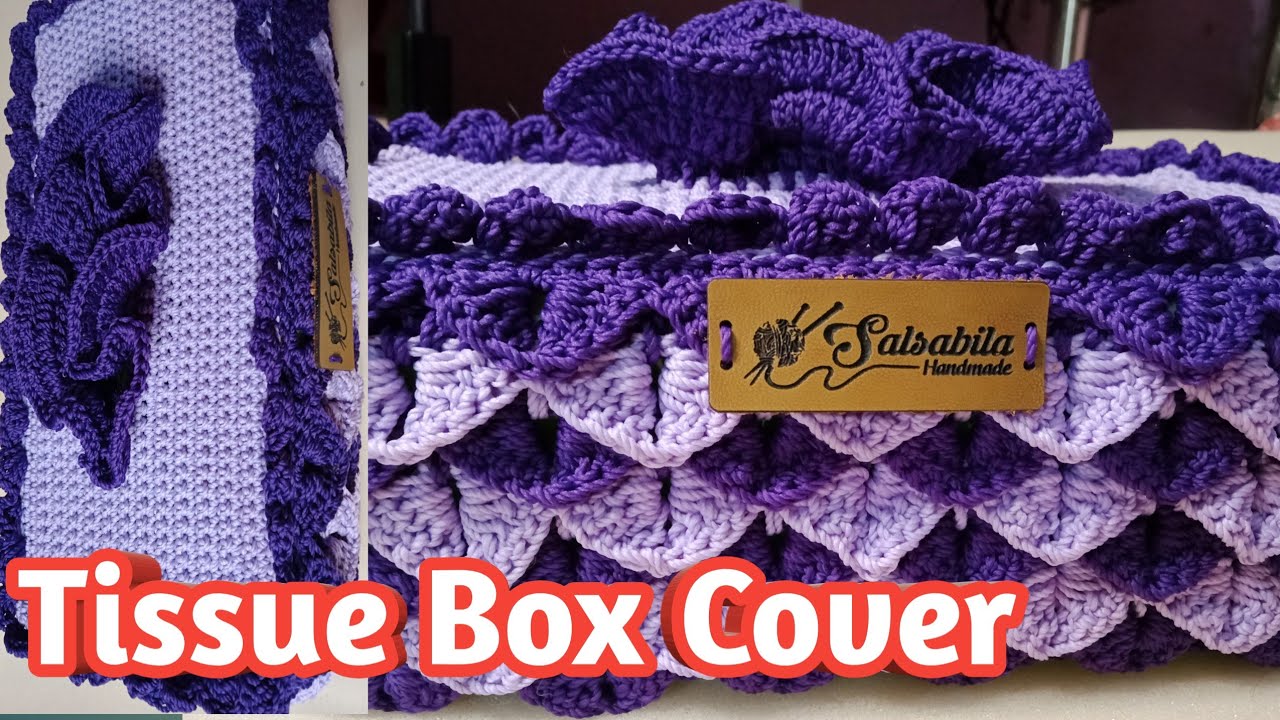 crochet || Tissue Box Cover, Crocodile Stitch