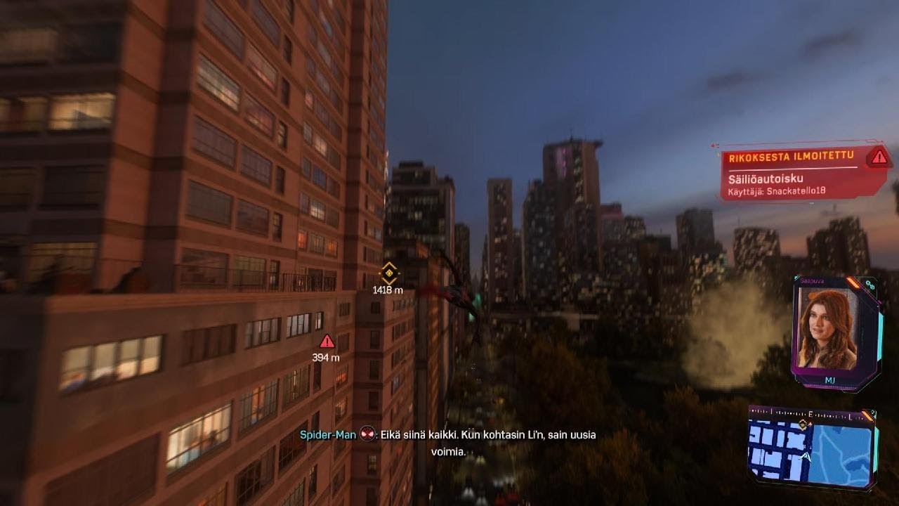 Marvel's Spider-Man 2 miles  go to place marked on the map but she stop a crime.