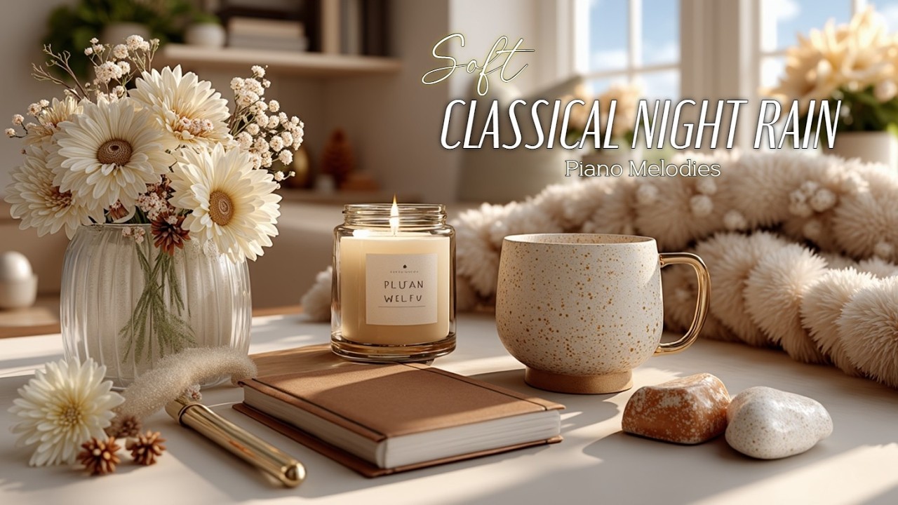 Soft Rain and Piano Melodies ~ Relaxing Instrumental for Deep Sleep | Warm Light Piano