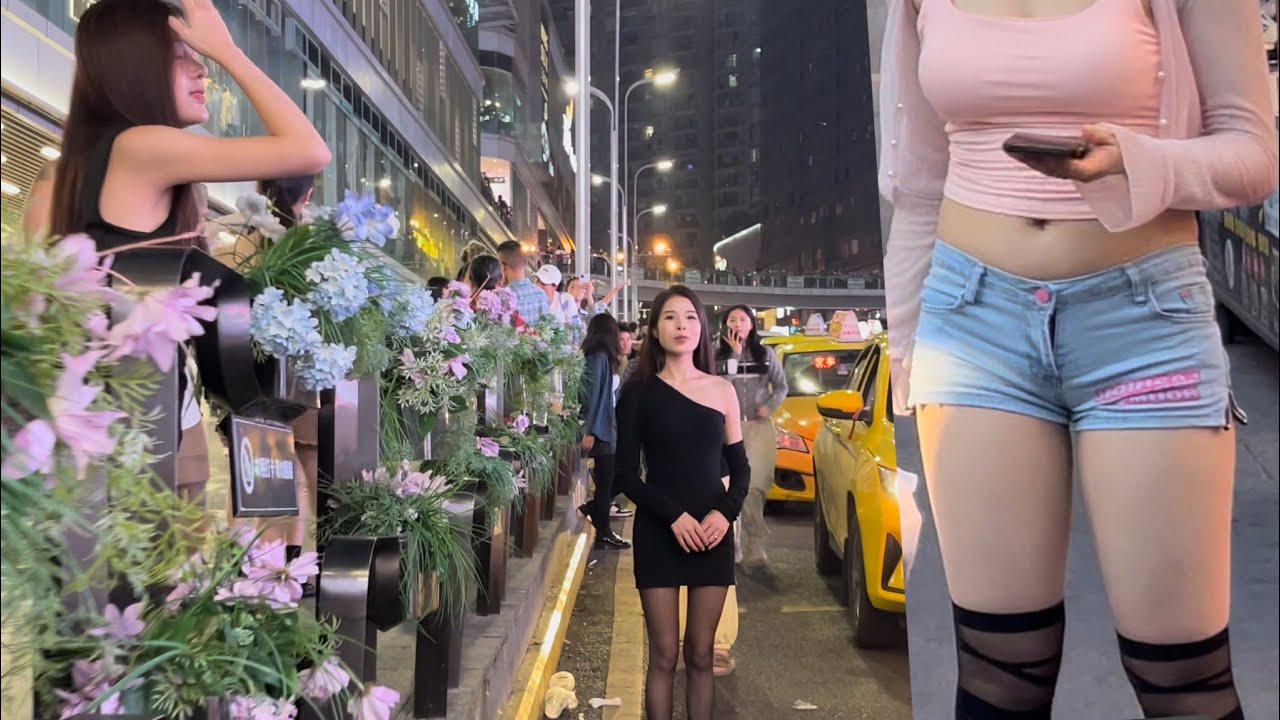 重庆街道夜景。Chongqing street night scene. The streets of Chongqing on Monday, October 14, 2024.