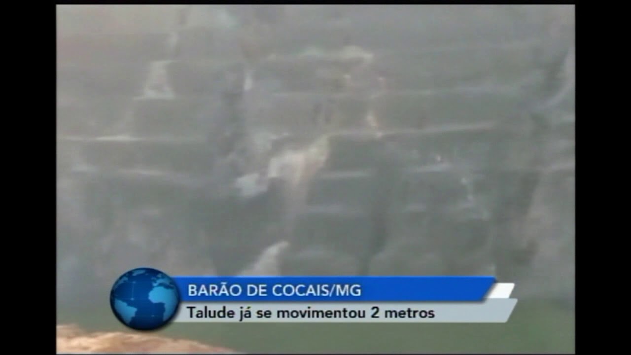 Talude de Barão de Cocais já se deslocou 2 metros neste ano
