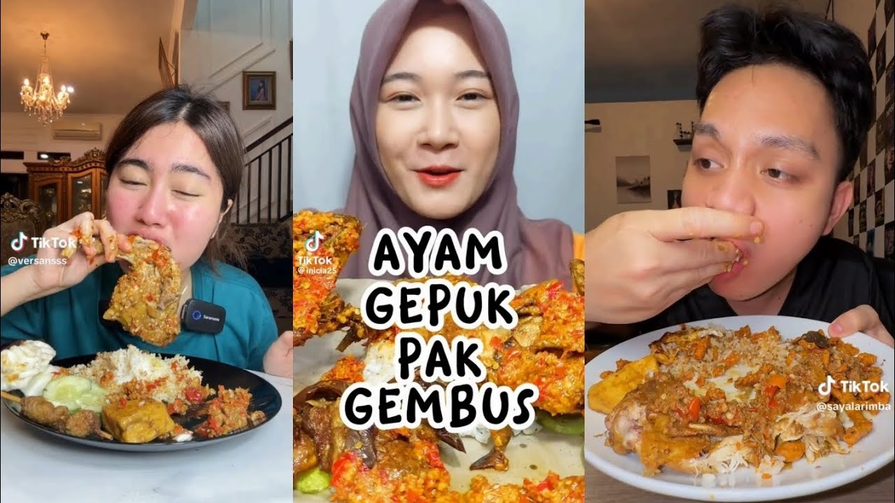 KOMPILASI MUKBANG AYAM GEPUK PAK GEMBUS🥵||BIKIN NGILER😋