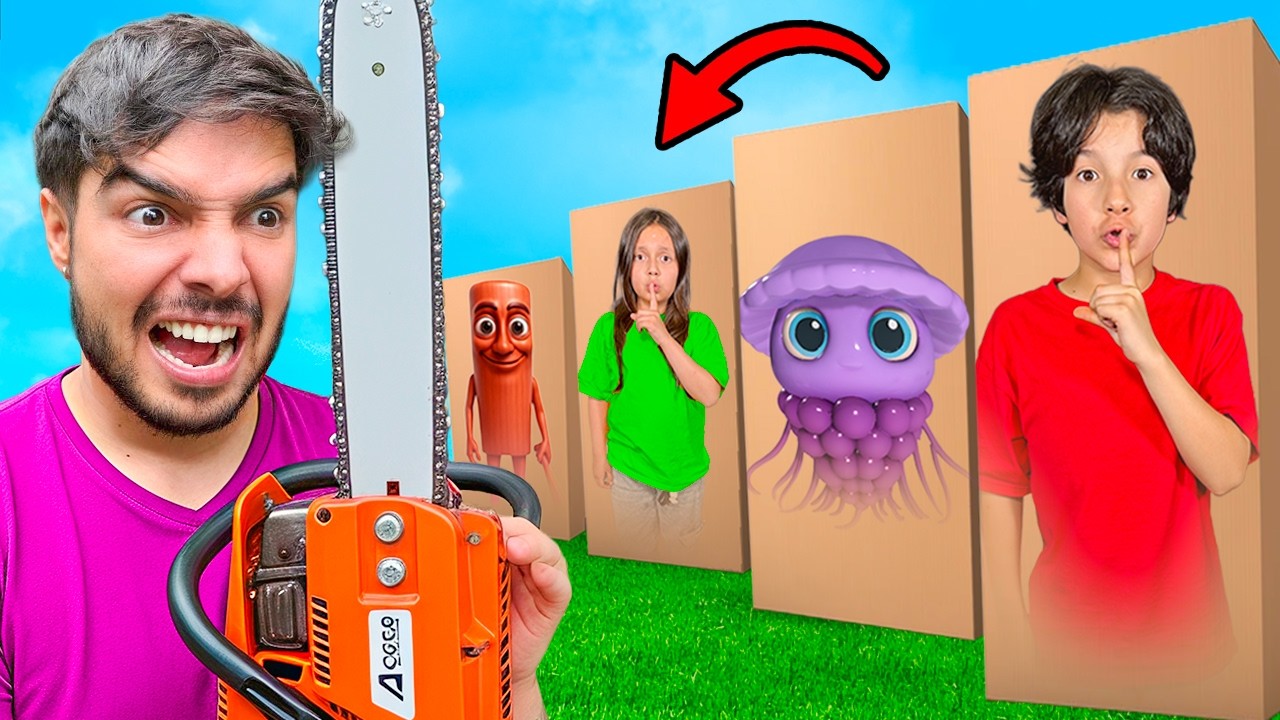 ESCONDIDAS en CAJAS de CARTÓN con BRAINROTS !!