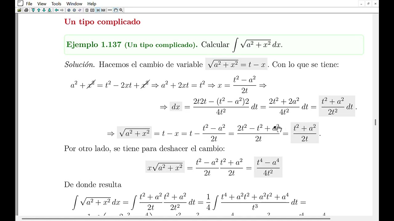 Integral de la raiz cuadrada de un polinomio de segundo grado