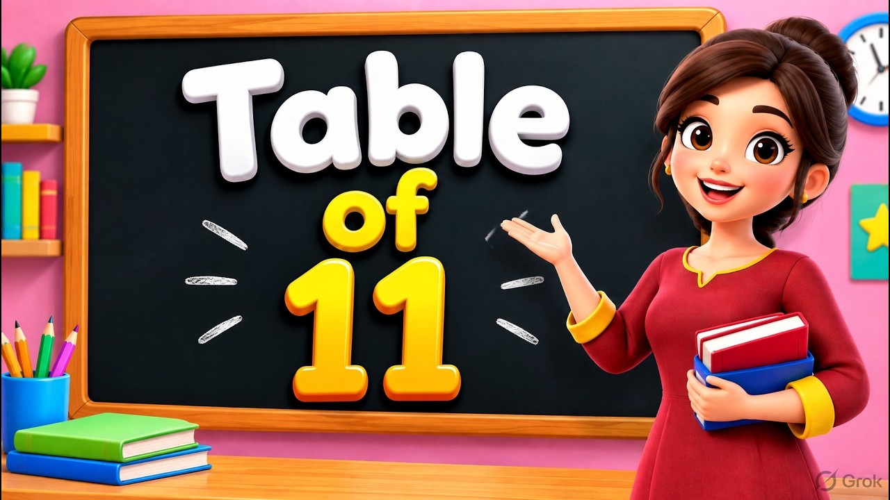 Multiplication table of 11| Learn table of 11 for kids | rhythmic table of eleven