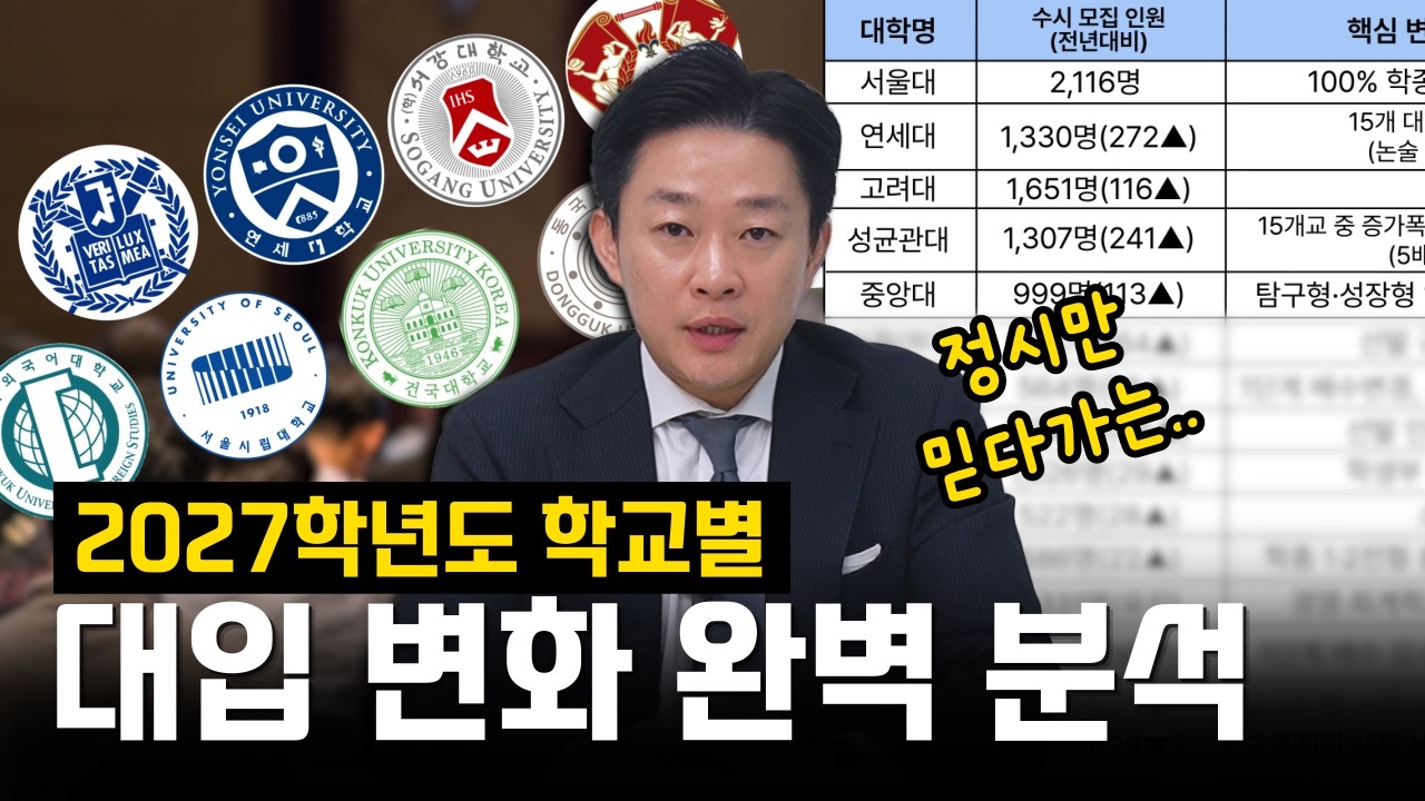 [입시구원자] 대학들은 '수시'로 이미 방향을 틀었습니다