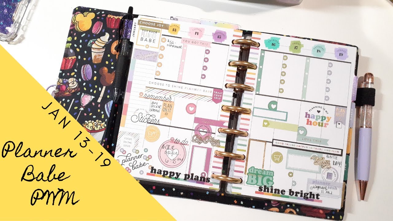 PLAN WITH ME | MINI VERTICAL HAPPY PLANNER | Planner Babe | Jan 13-19 | That Pixie Planner Life