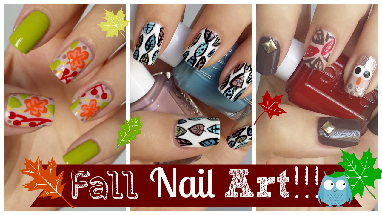 Fall Nail Art!!! Three Easy Tutorials! | MissJenFABULOUS