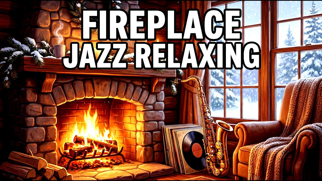 Smooth Jazz Focus Music – 4K Fireplace Work & Study Ambience