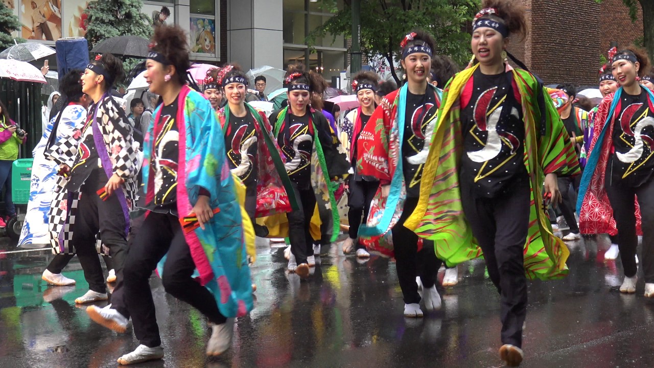 平岸天神ＹＯＳＡＫＯＩソーラン祭り 4K　2017　６/ 10  大通り北パレード