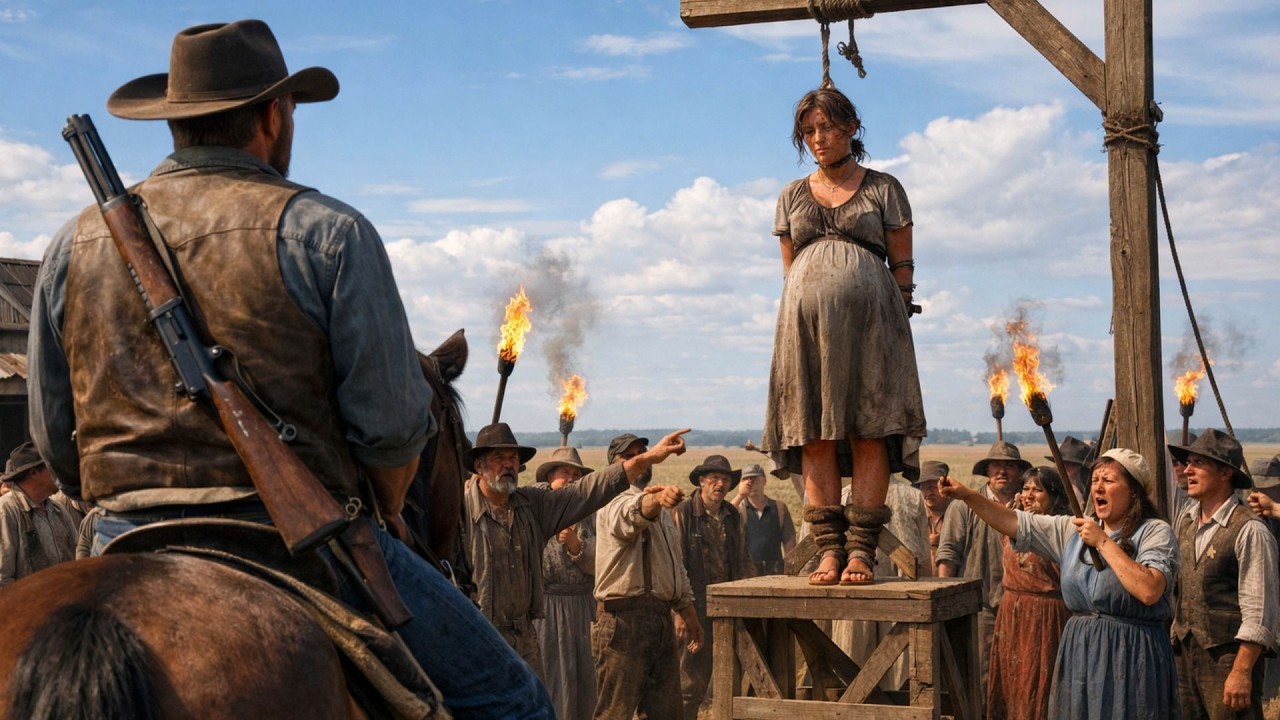 fazendeiro solteiro salva mulher gravida de ser enforcada em forca por crime que ela não cometeu..