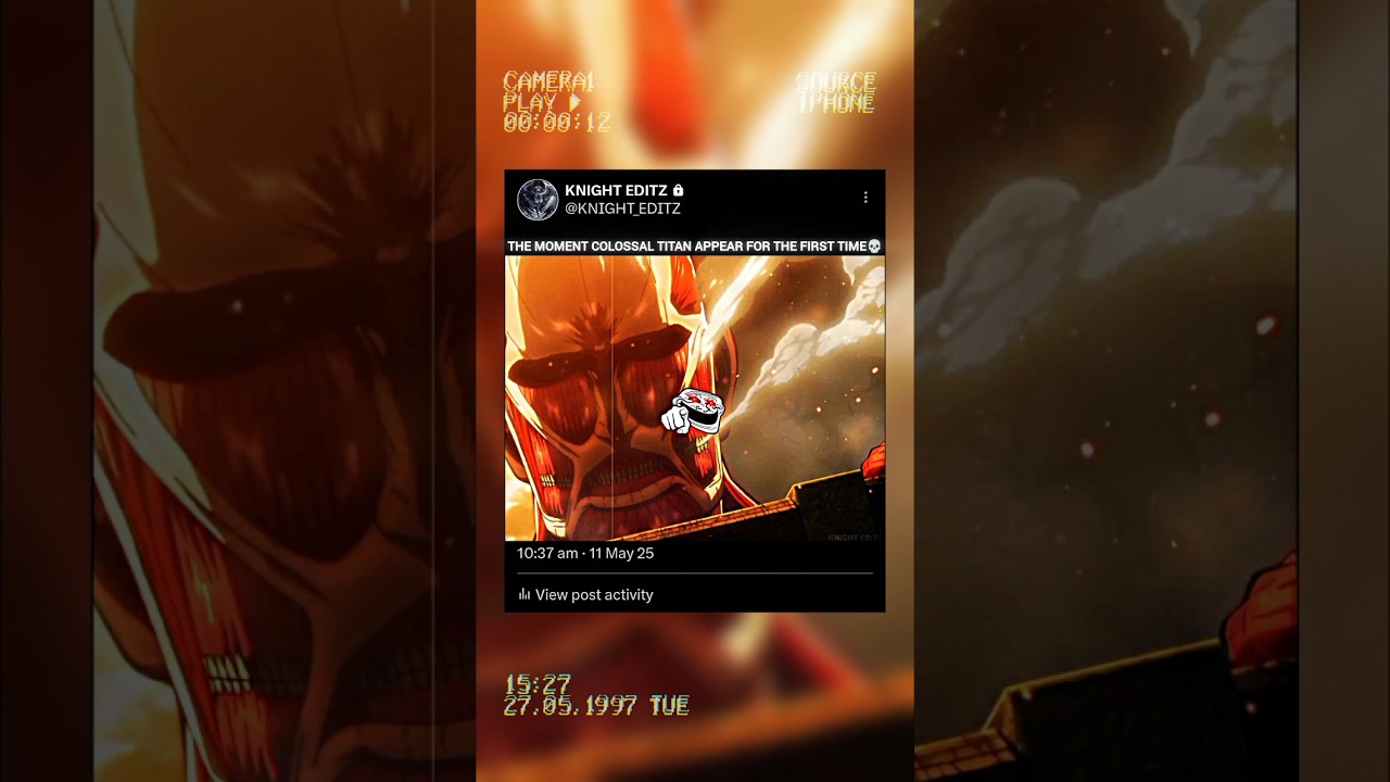 COLOSSAL TITAN FIRST APPEARS 🥶☠️...