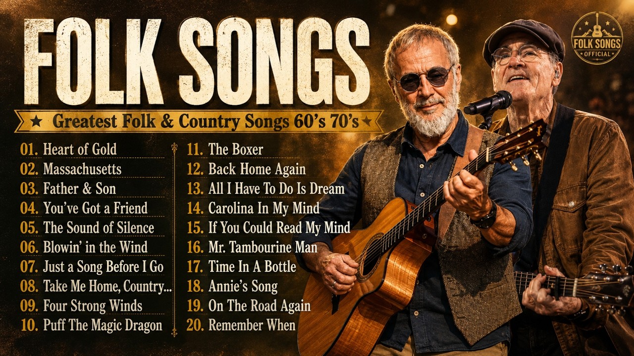 Best Folk Songs Of All Time Playlist 🎸 Greatest Folk & Country Songs 60's 70's🌹Old Folk Songs