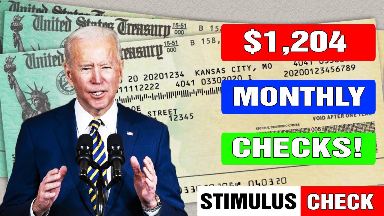 Stimulus Check Update - WOW! $1204 Monthly Checks + $1000 Bonus Checks, UBI, Fourth Stimulus Check