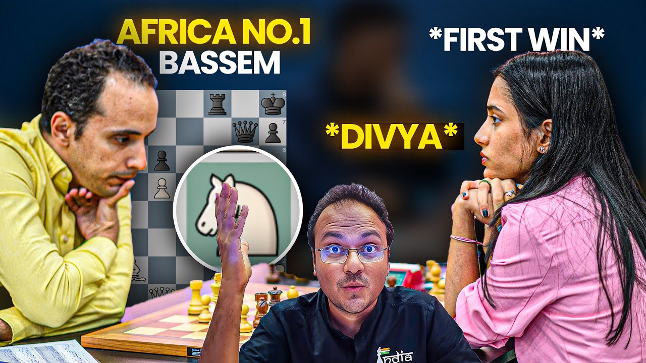 Divya Deshmukh stuns Africa no.1 Bassem Amin with a beautiful rook sacrifice | Grand Swiss 2025