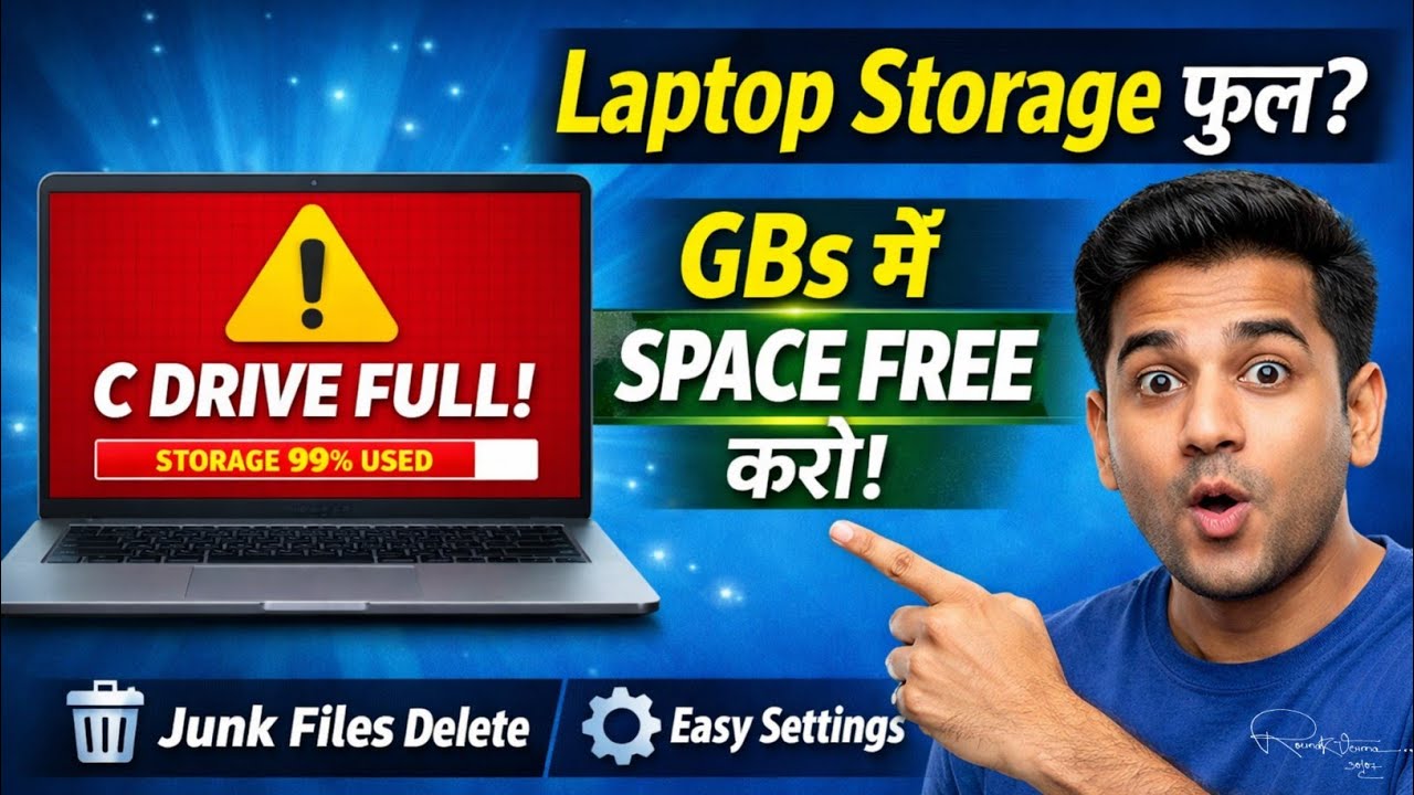 Laptop Storage Full? C Drive Clean करके GBs में Space Free करें | Windows 10/11