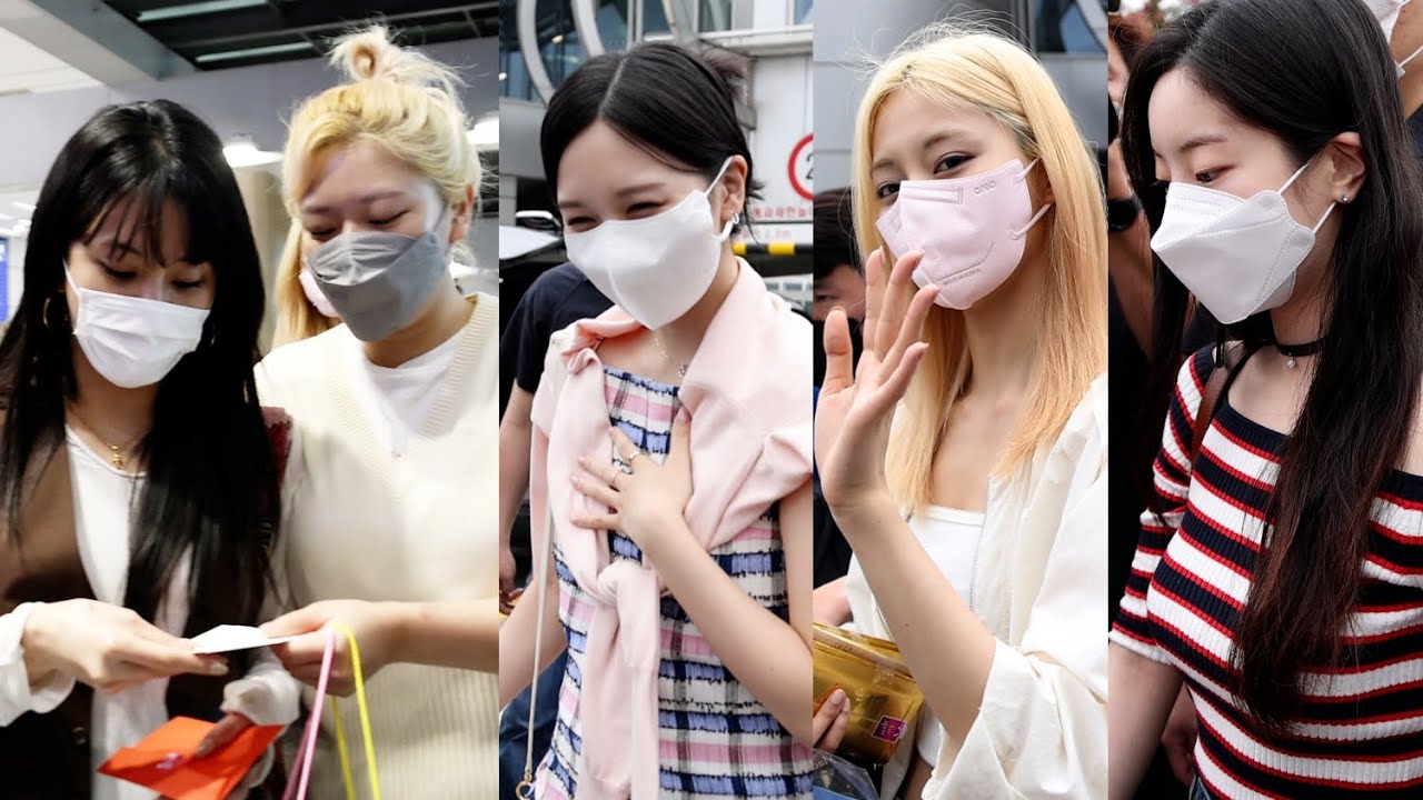 220724 트와이스(TWICE) Arrival (채영 편지 받아주는 정연) 미나 쯔위 다현 입국 [인천공항] 4K 직캠