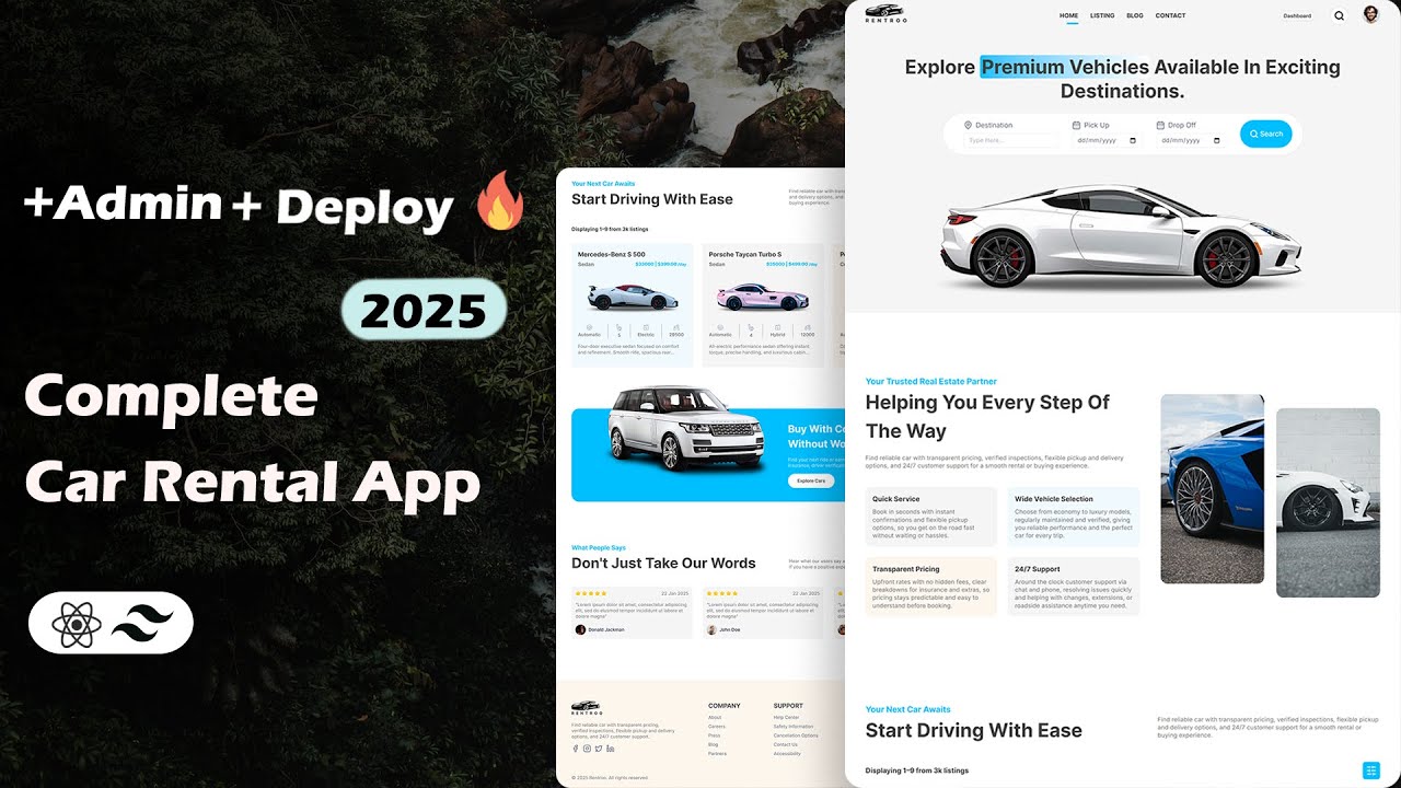 Build and Deploy React JS Car Rental App - Create a Complete Car Rental App Using React