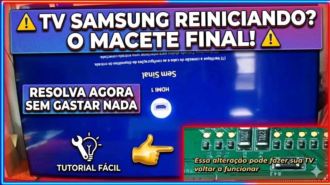 Samsung UN50TU8000G Reiniciando Macete na régua