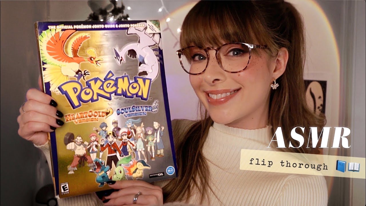 ASMR 📖 Pokémon HGSS Strategy Guide! 🎮🕹️ Relaxing Page Smoothing & Turning · Whispered Flip Through