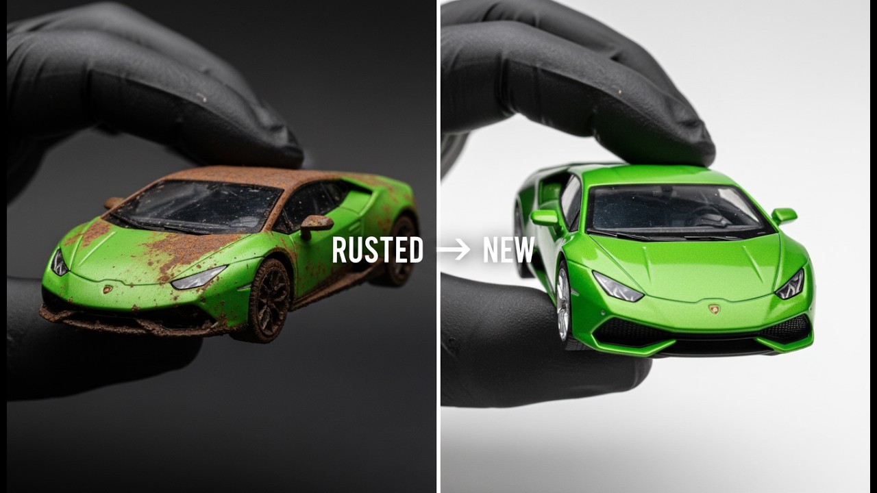 ASMR Mini Car Restoration | Lamborghini Huracán Found in Trash – Full Diecast Supercar Rebuild