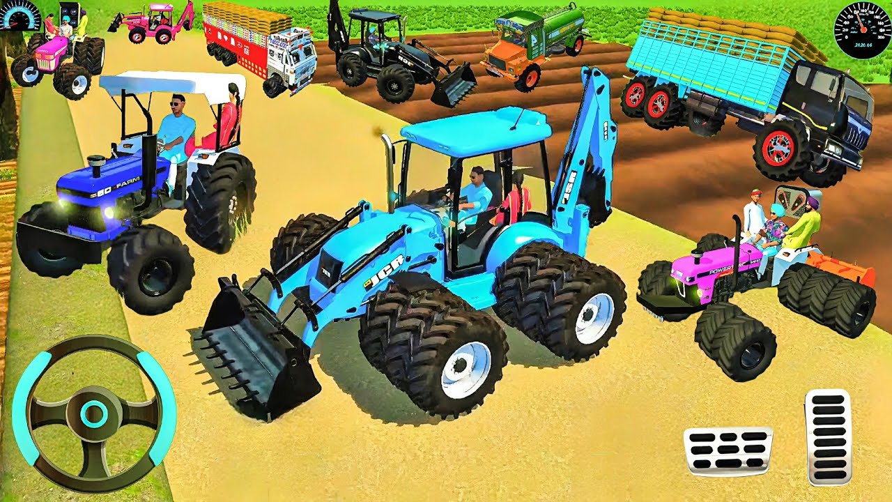 Indian vehicle 🚜 Gaming|DoubleTyre FarmingJCBMega💥Like Gta 5 jaisa🤯 | #india#gamingvideos#viralvideo