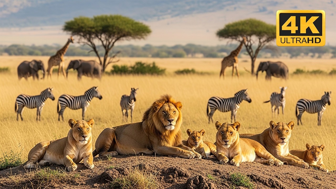 African Wildlife 4K – Serene Safari Journey – Deep Relaxation Music