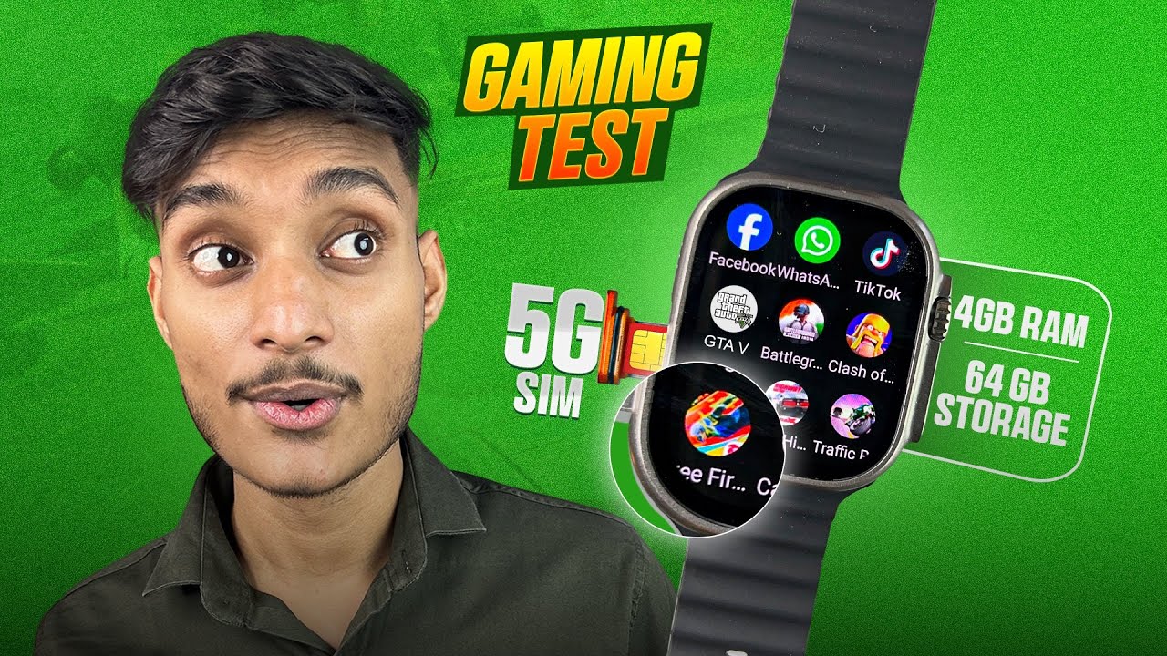 I Tested *Heavy Games* in 4G Android Smartwatch🔥 | Free Fire, Bgmi, Clash of Clans | HK11 Ultra one